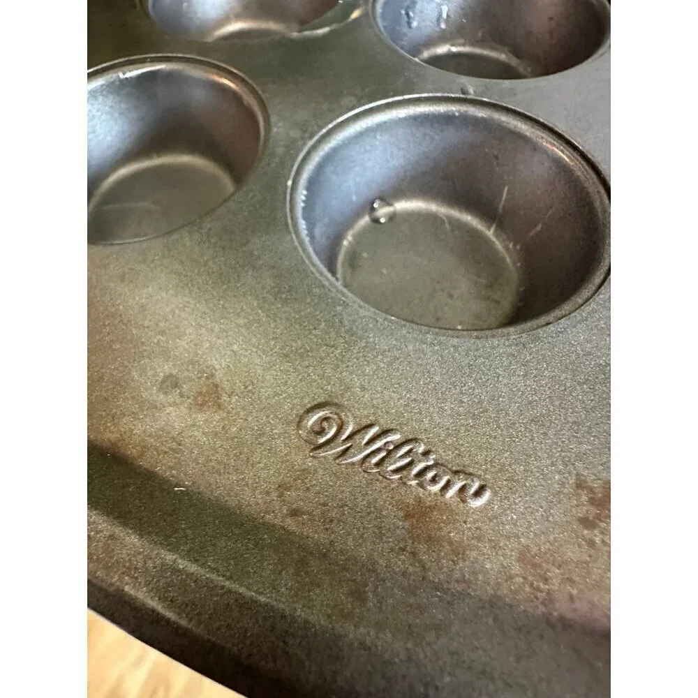 Two piece vintage cupcake tins